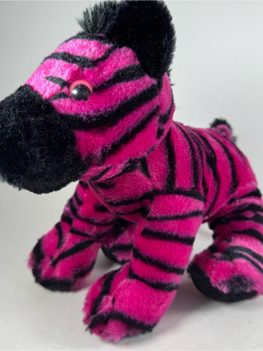 Fiesta Plush Pink Black Striped Zebra 10" Stuffed Animal Toy